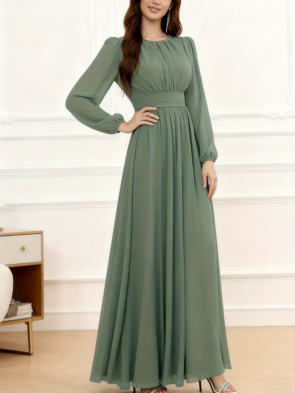 Women Dresses: P373 Elegant Flared Midi Dress - Salman Store