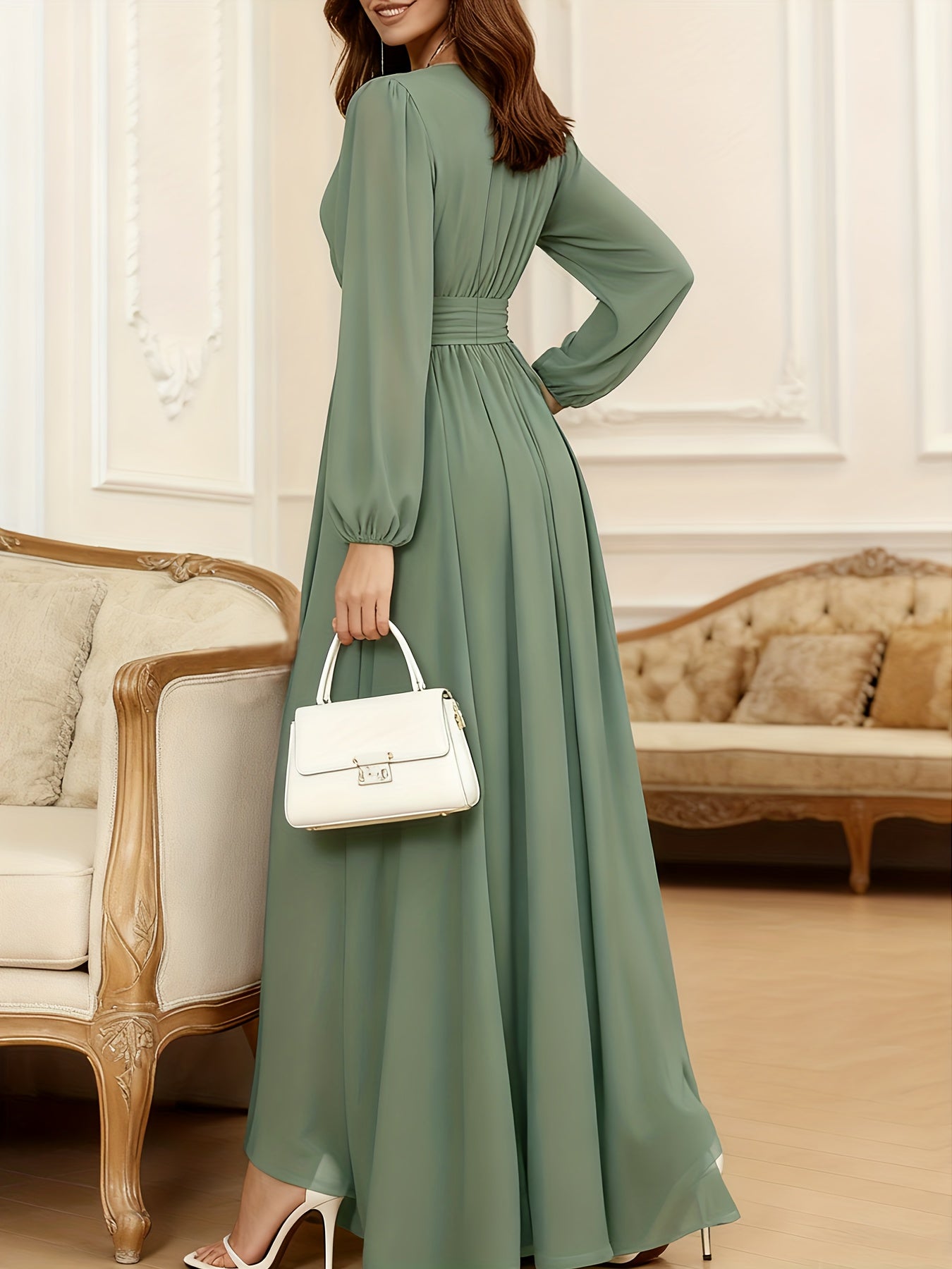 Women Dresses: P373 Elegant Flared Midi Dress - Salman Store