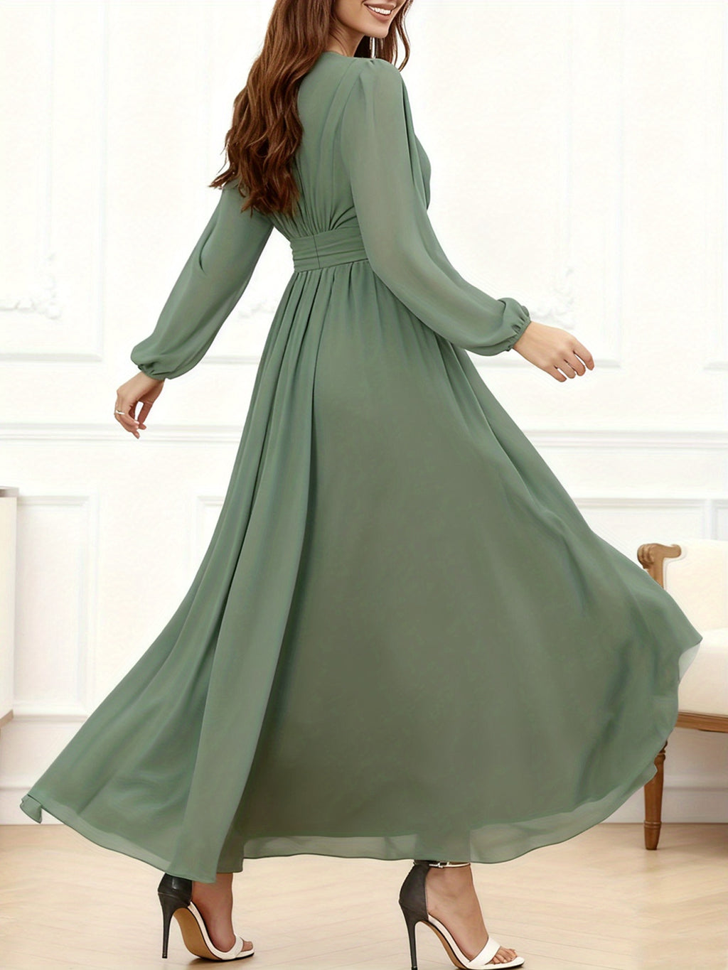 Women Dresses: P373 Elegant Flared Midi Dress - Salman Store