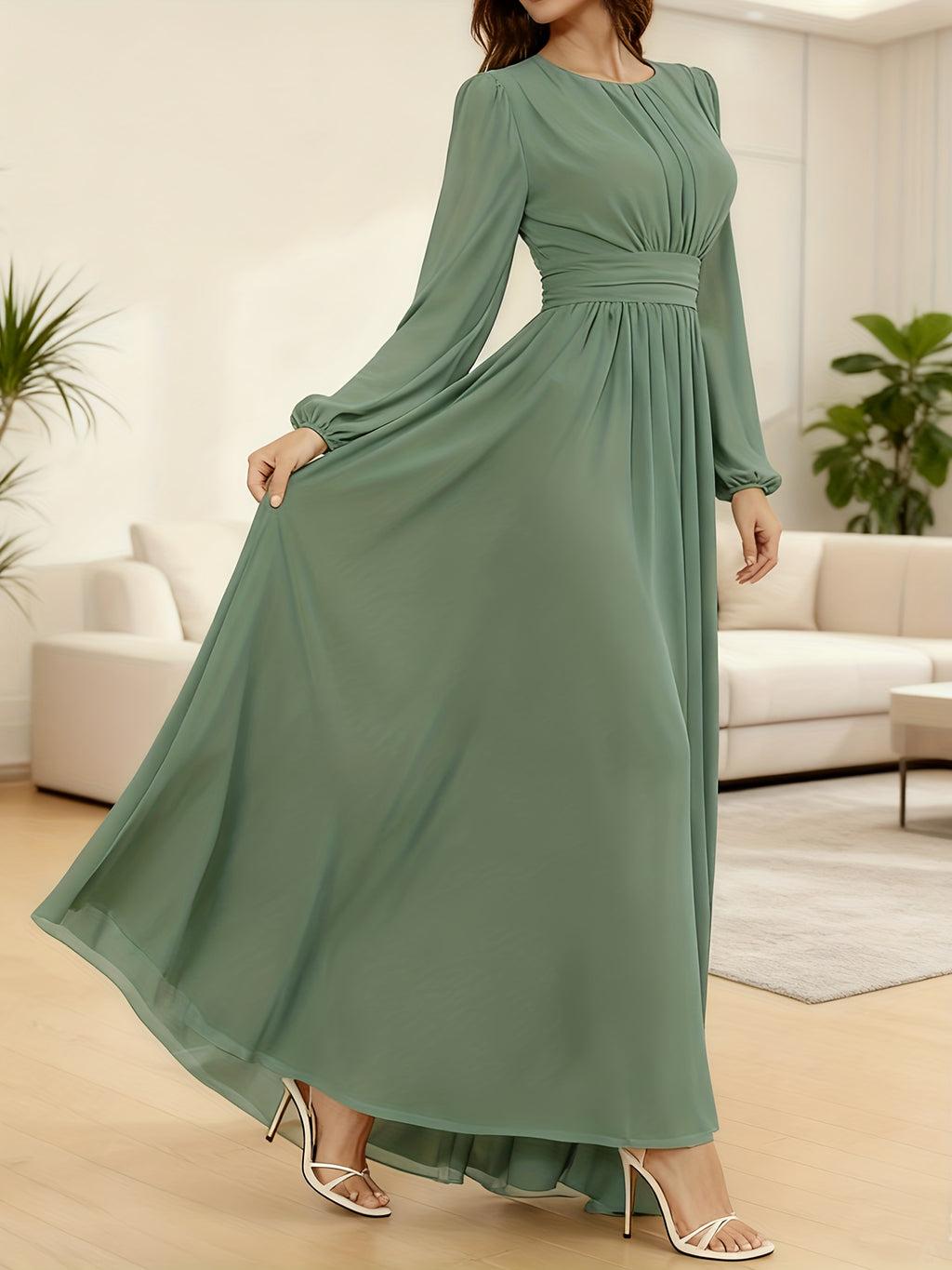Women Dresses: P373 Elegant Flared Midi Dress - Salman Store