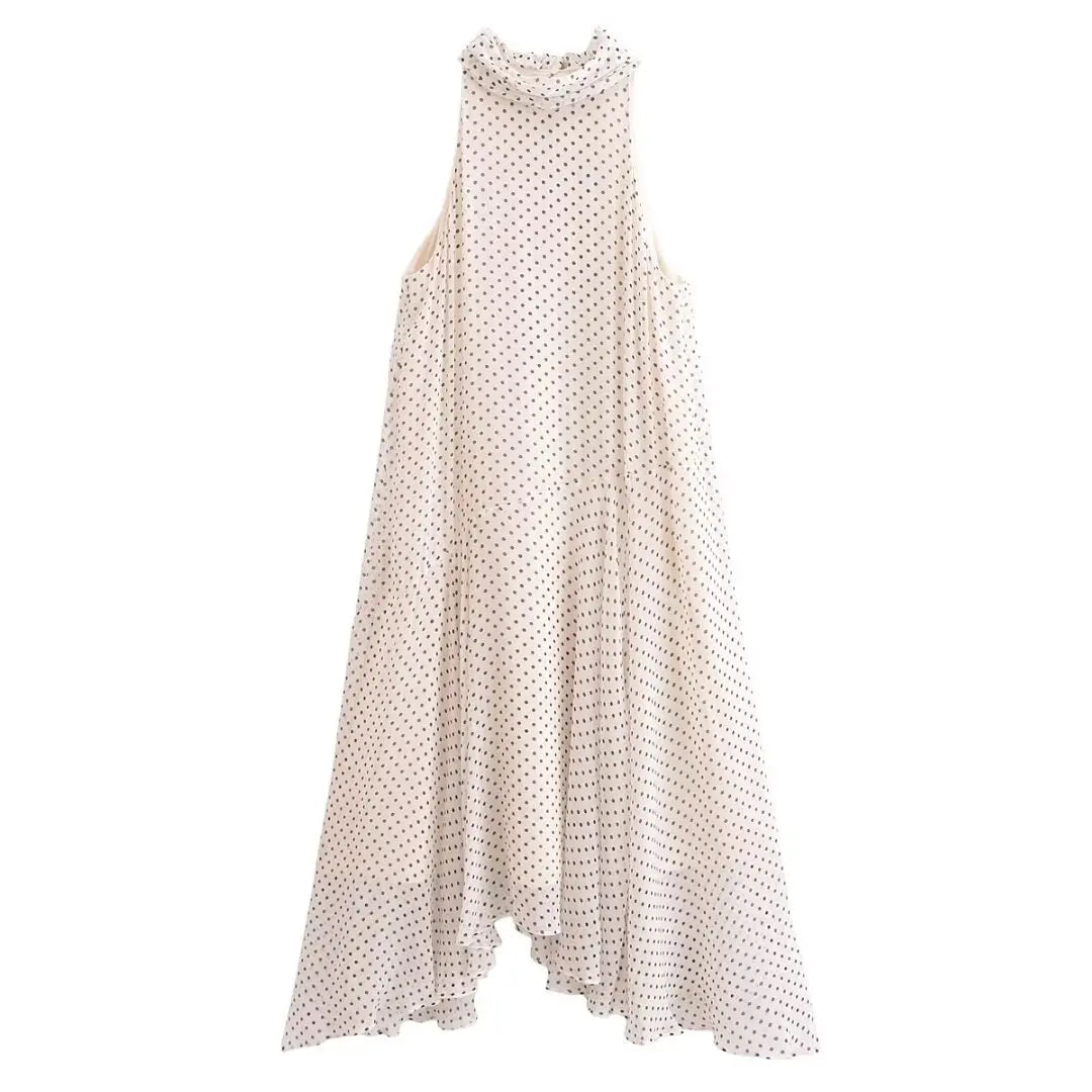 Women Dresses: KONDALA Halter Dot Beach Dress - Salman Store