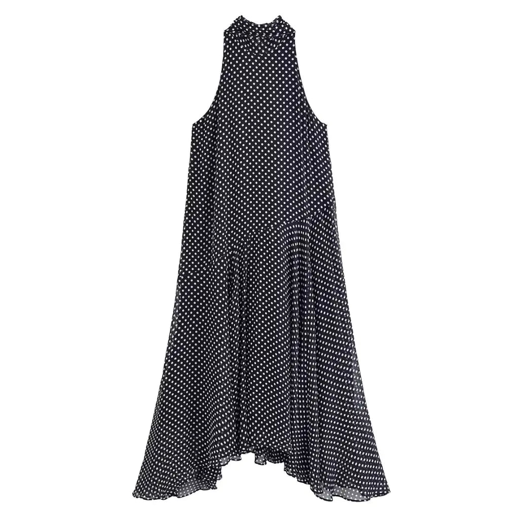 Women Dresses: KONDALA Halter Dot Beach Dress - Salman Store