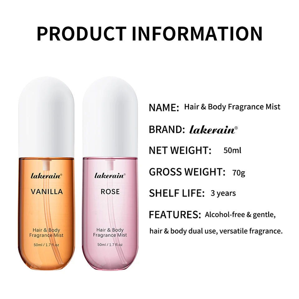 Luxury Vanilla & Rose Fragrance Mist - Long Lasting Perfume for Body & Hair - JStorehub 