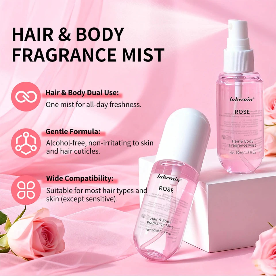 Luxury Vanilla & Rose Fragrance Mist - Long Lasting Perfume for Body & Hair - JStorehub 