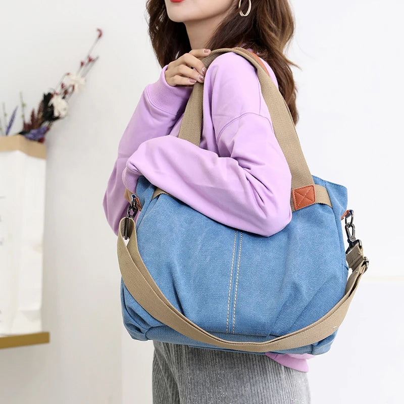Canvas Hobos Bag Women Handbags Female Designe - SalmanStore 