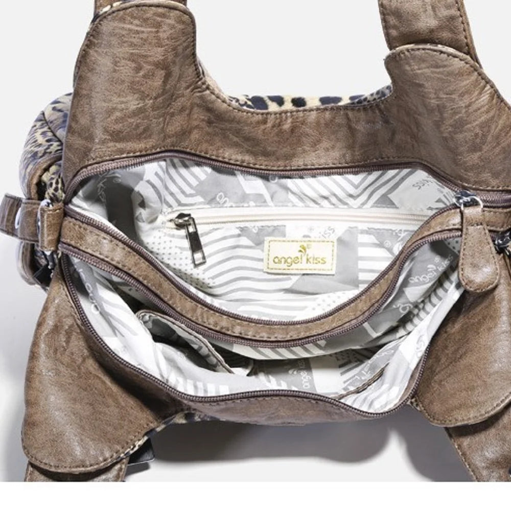 Vingtae Women Handbags Leopard Bag Top-handle Handbag Fashion - SalmanStore 