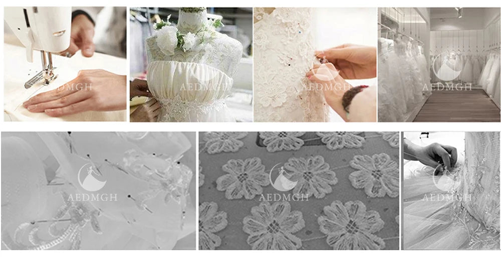 A-Line Elegant Wedding Dress - Boat Neck Long Sleeve Lace Applique Bridal Gown - JStorehub 