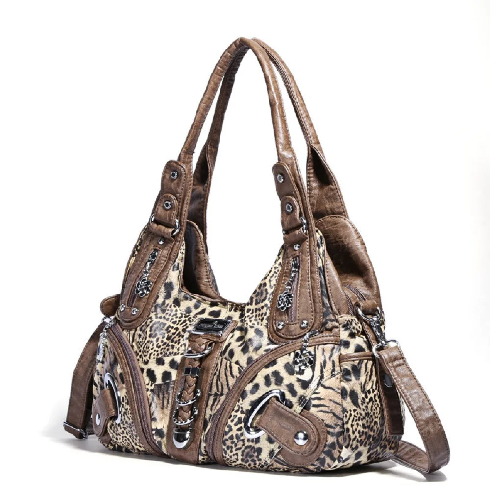 Vingtae Women Handbags Leopard Bag Top-handle Handbag Fashion - SalmanStore 
