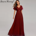 Sexy Pink Chiffon Tulle Maxi Summer Dress - Casual Vintage Long Party Gown