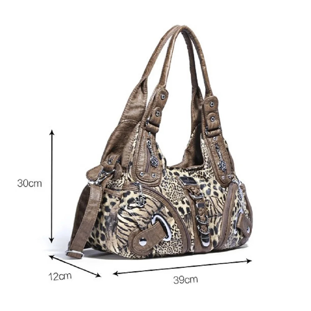 Vingtae Women Handbags Leopard Bag Top-handle Handbag Fashion - SalmanStore 