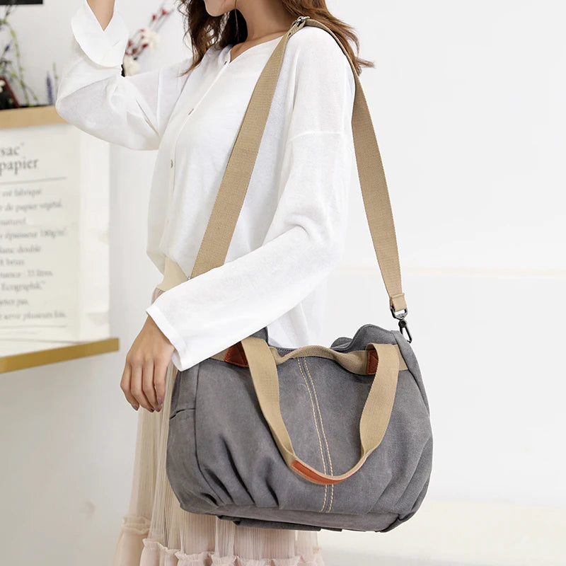 Canvas Hobo Bag for Women - Fashionable Designer Shoulder Handbag