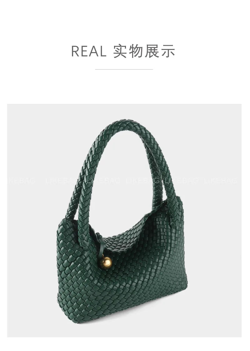 Woven Bag Women PU Leather Single Shoulder Bag - SalmanStore 