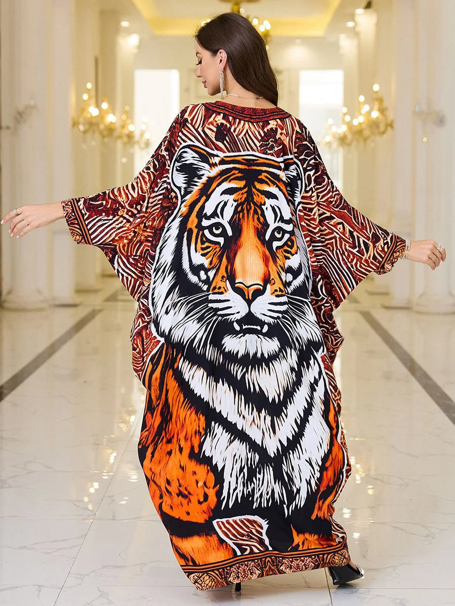 Women Embroidered Long Caftans Plus Size Kaftan Dresses Beach Bathing Suit Cover up moomoo Dress Moroccan Robe