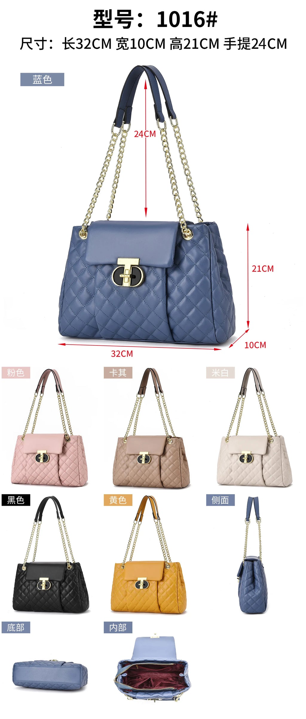 Luxury Brand Designer Women Fashionable Handbag with Diamond Grid - SalmanStore 