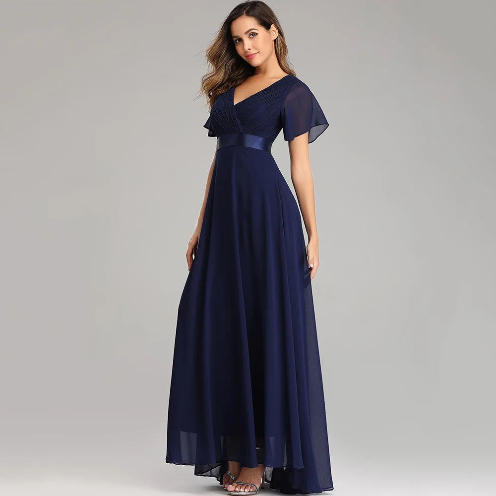 Sexy Pink Chiffon Tulle Maxi Summer Dress - Casual Vintage Long Party Gown