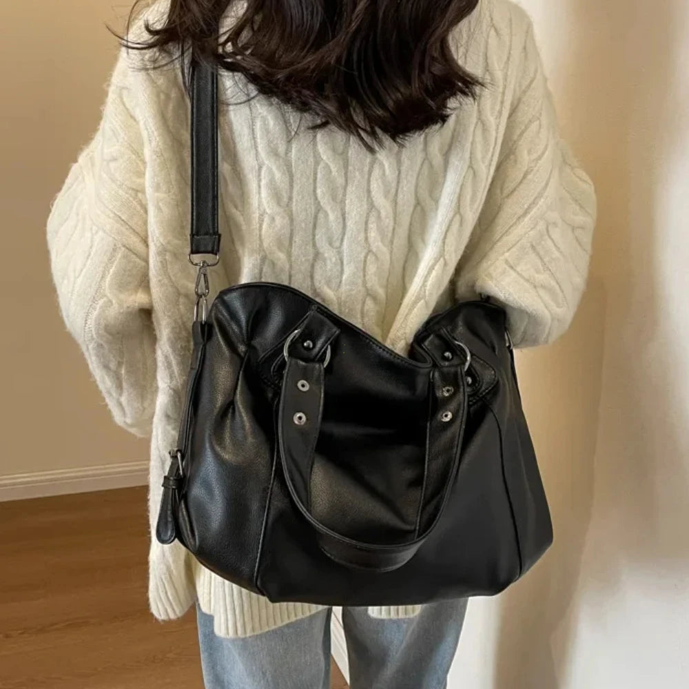 Soft Interior Shoulder Bag 2026 - High Quality Contrasting Color PU Handbag for Wome