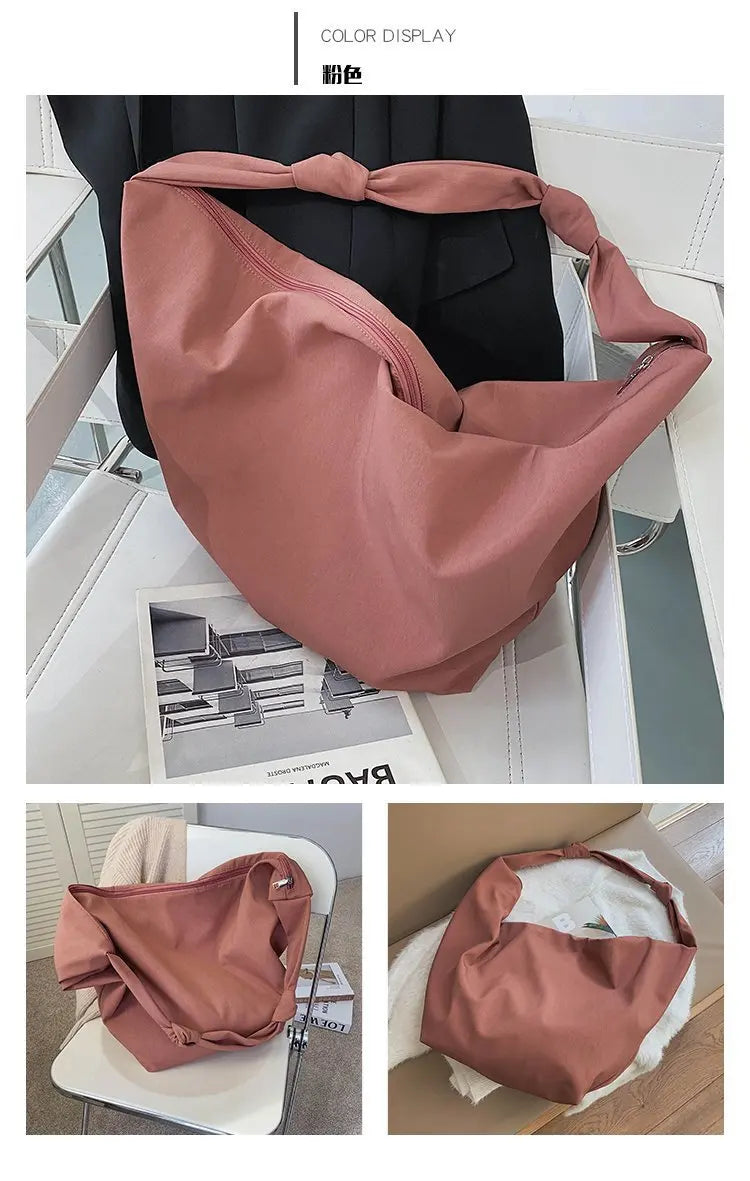 2026 Canvas Tote Bag for Women - Casual Solid Color Shoulder Messenger Bag - JStorehub 