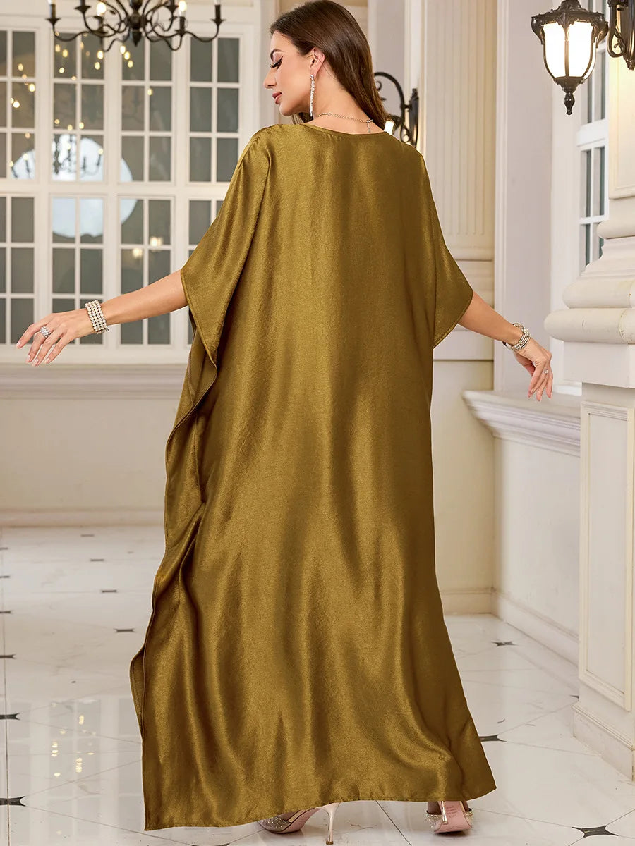 Women Embroidered Long Caftans Plus Size Kaftan Dresses Beach Bathing Suit Cover up moomoo Dress Moroccan Robe