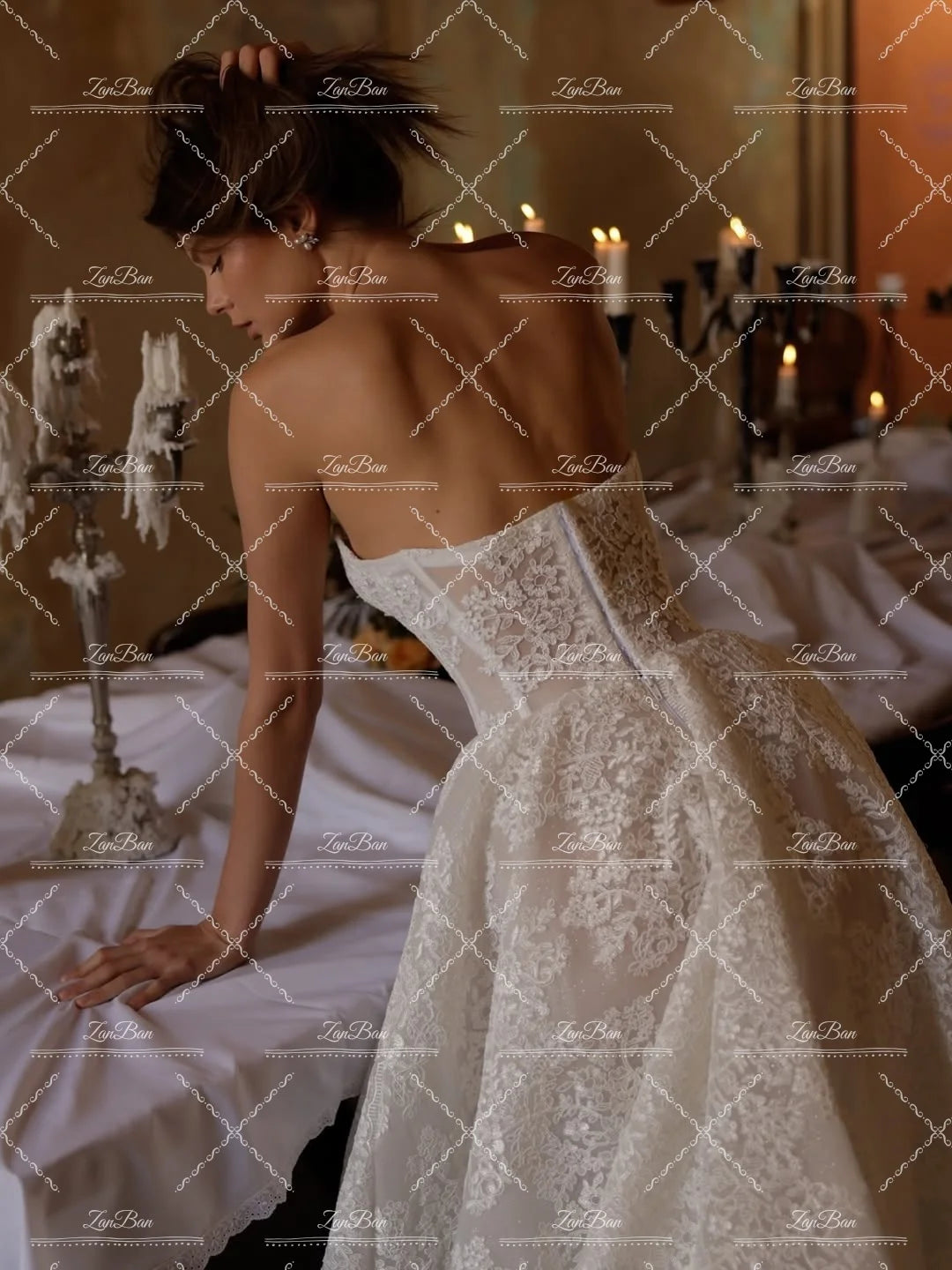 Exquisite A-Line Wedding Dress 2026 - Sweep Train Princess Waist Bridal Gown - JStorehub 