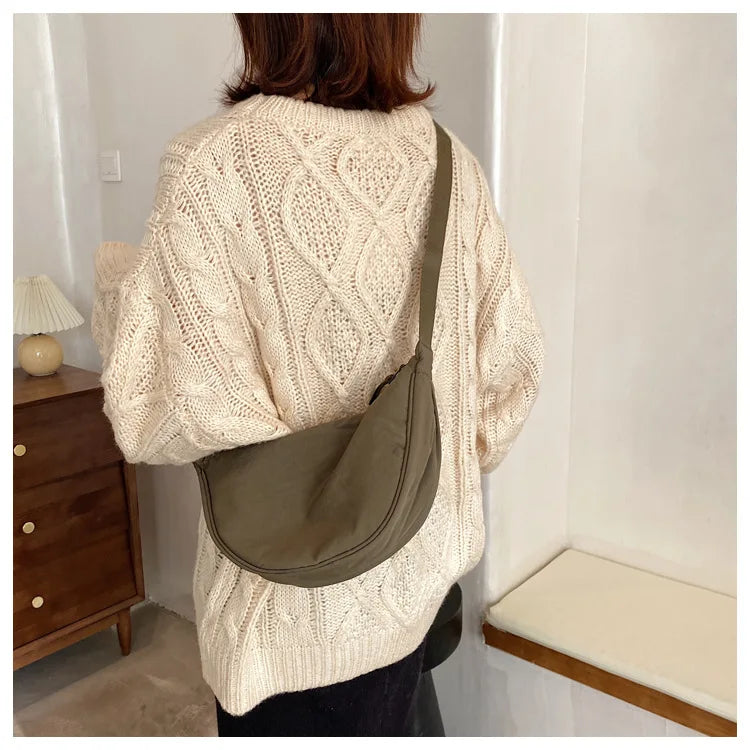 Casual Nylon Hobo Crossbody Bag for Women - Large Capacity Designer Shoulder - JStorehub 