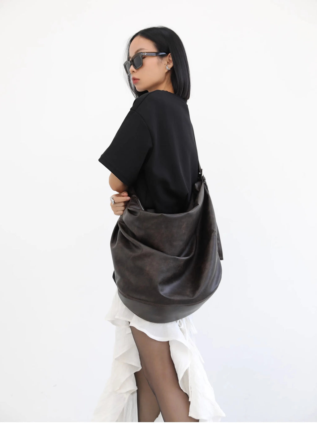 Retro Pleated Large Capacity Shoulder Bag for Women - Versatile Crossbody Bag - JStorehub 