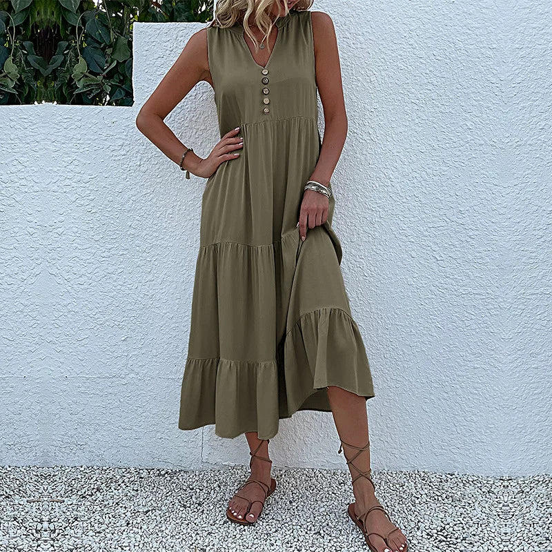 Women Dresses: Casual Summer Midi Dress - Salman Store