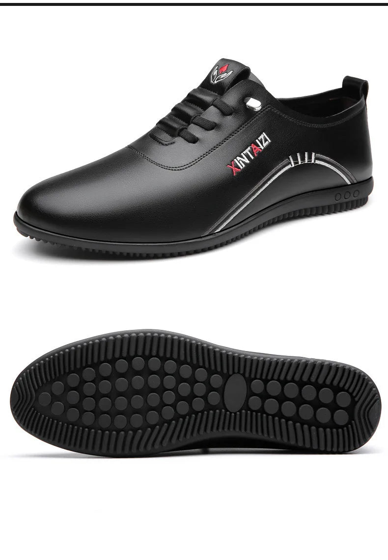 2024 casual men leather shoes Versatile Business White footwear Fashion anti slip comfortable loafers male new lightweight flat