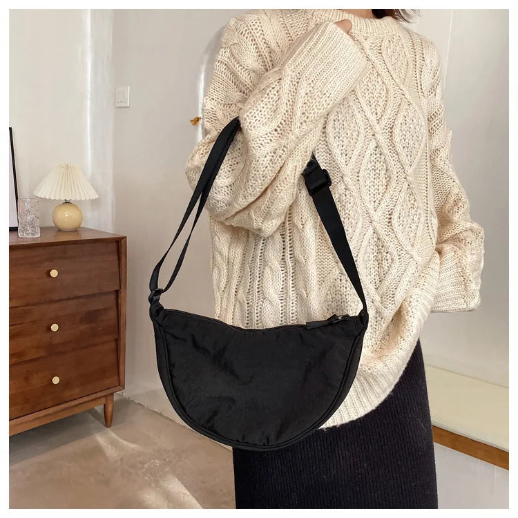 Casual Nylon Hobo Crossbody Bag for Women - Large Capacity Designer Shoulder
