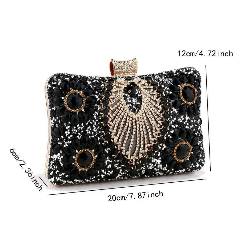 Acrylic Flower One Side Glitter Tassel Women Evening Bags Diamonds Small Day Clutch Luxury New Chain Shoulder Handbags For Party