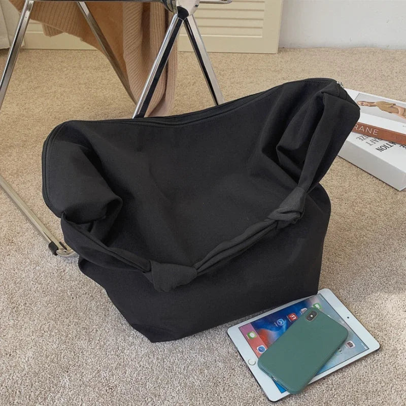 2026 Canvas Tote Bag for Women - Casual Solid Color Shoulder Messenger Bag