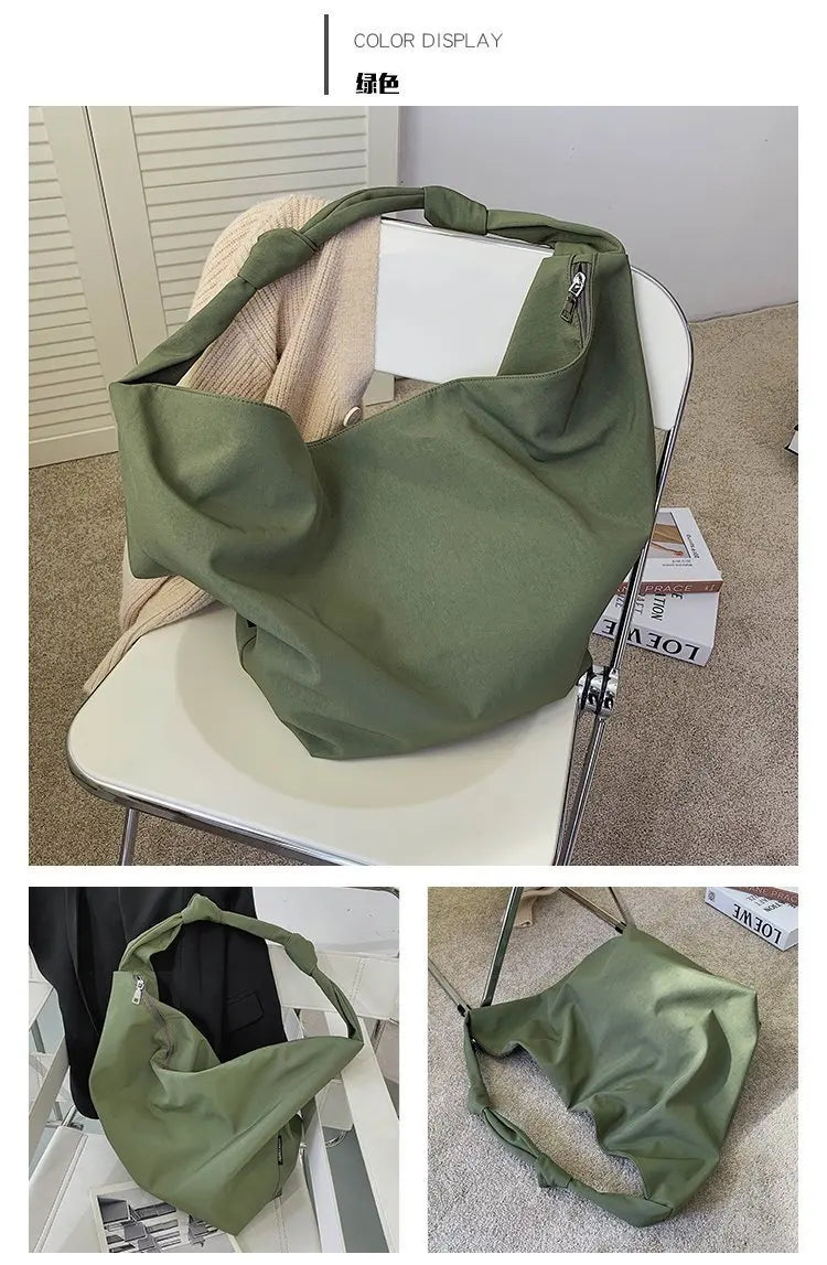 2026 Canvas Tote Bag for Women - Casual Solid Color Shoulder Messenger Bag - JStorehub 