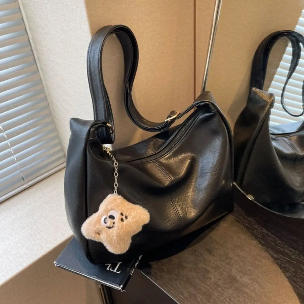 Trendy Slouchy Shoulder Bag for Women - PU Leather Large Capacity Hobo Tote - JStorehub 