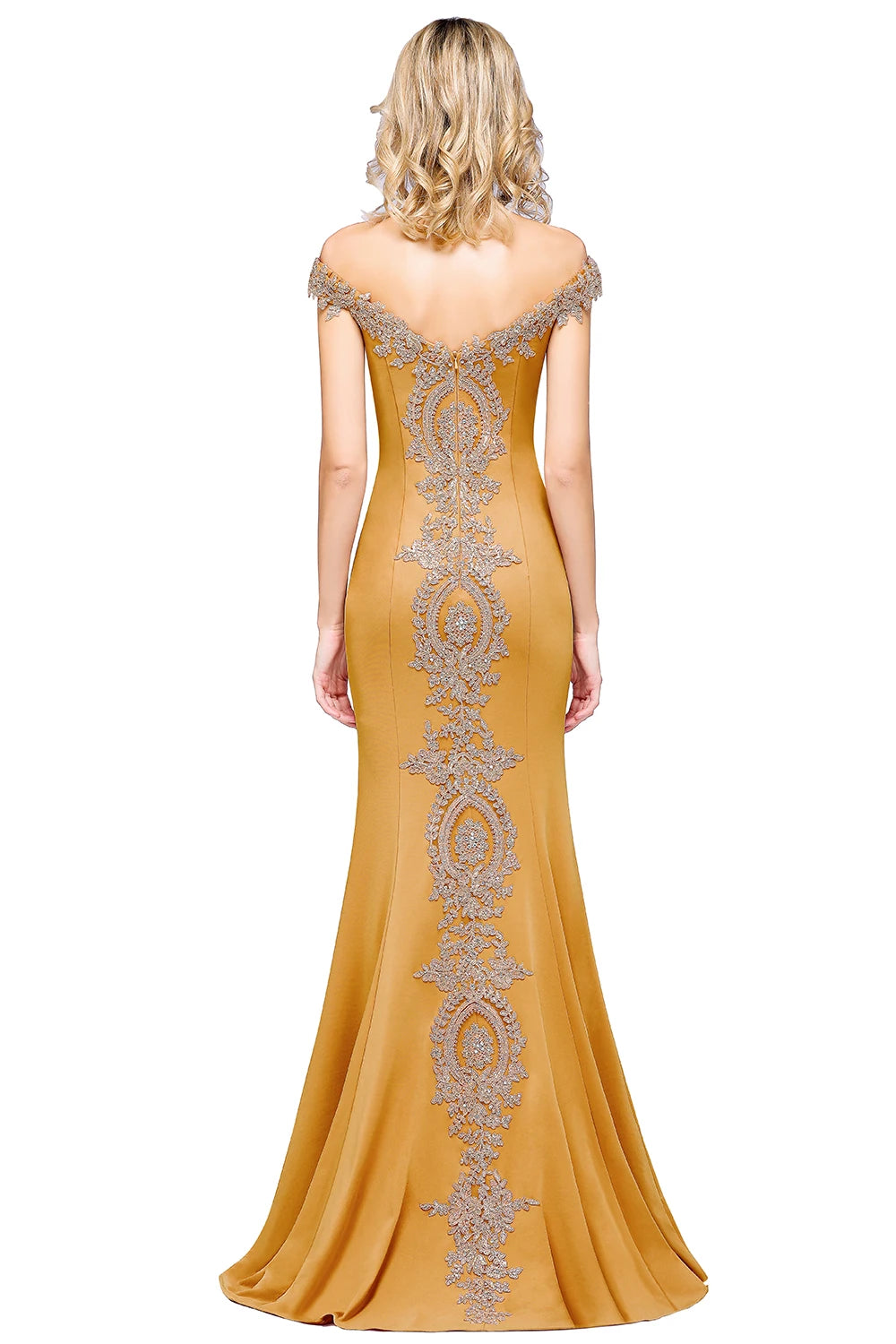 Burgundy Mermaid Satin Evening Dress - Lace Open Back Prom Gown - JStorehub 