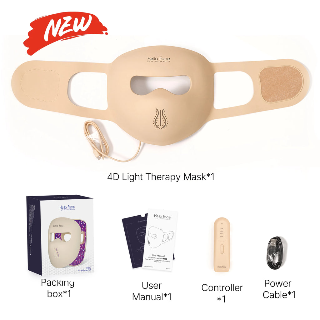 Hello Face M300 4D LED Light Therapy Mask - Anti-Aging & Acne Care - JStorehub 