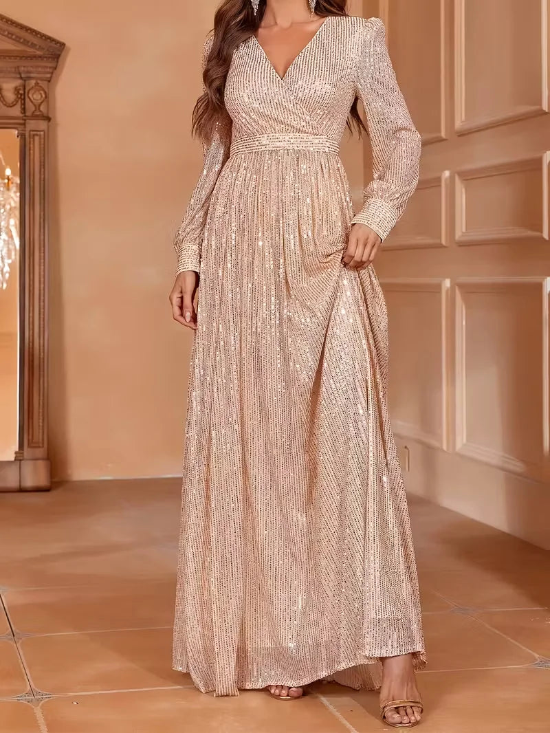 Women Dresses: Elegant Long-Sleeve Gown for Events | Salman Store