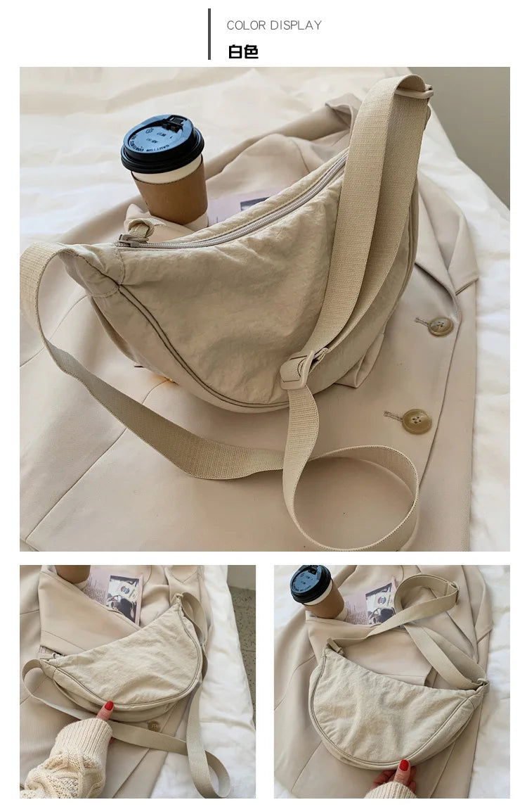 Casual Nylon Hobo Crossbody Bag for Women - Large Capacity Designer Shoulder