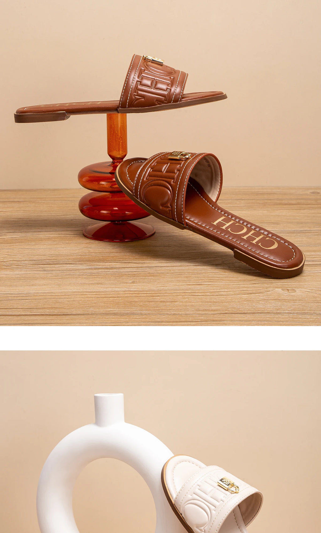 Women's Solid Color Embossed Flat Sandals - Simple Fashion Summer Slippers - JStorehub 