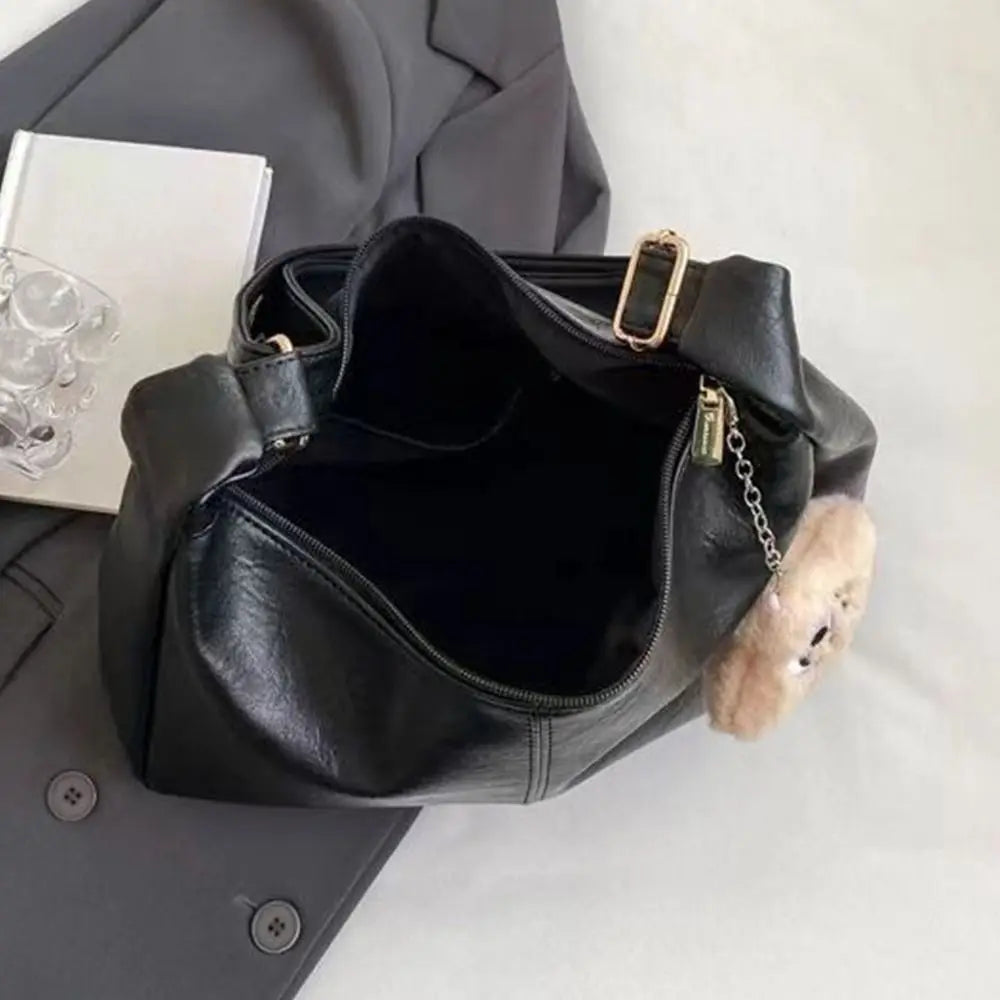 Trendy Slouchy Shoulder Bag for Women - PU Leather Large Capacity Hobo Tote - JStorehub 
