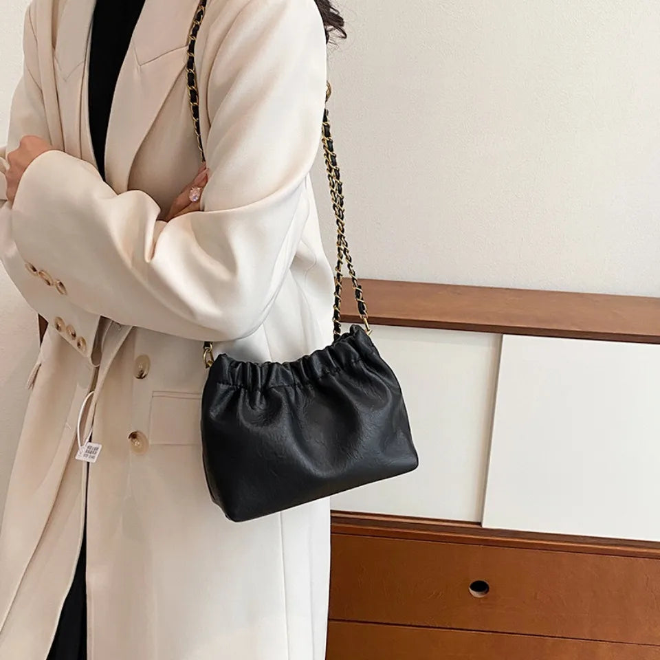 Women's chain shoulder bag PU leather crossbody bag handbag - SalmanStore 