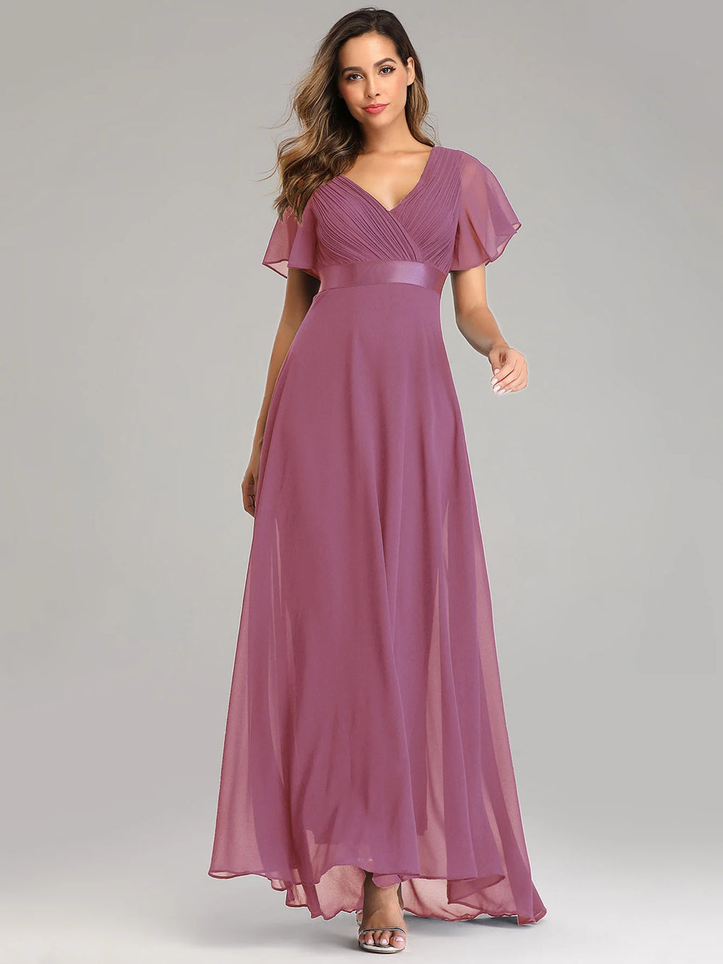Sexy Pink Chiffon Tulle Maxi Summer Dress - Casual Vintage Long Party Gown