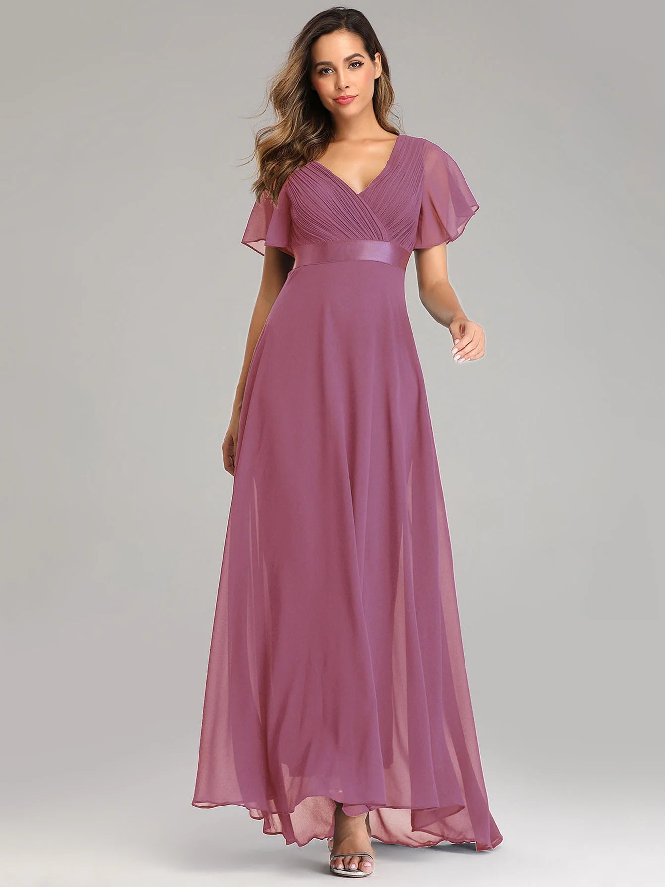Sexy Pink Chiffon Tulle Maxi Summer Dress - Casual Vintage Long Party Gown