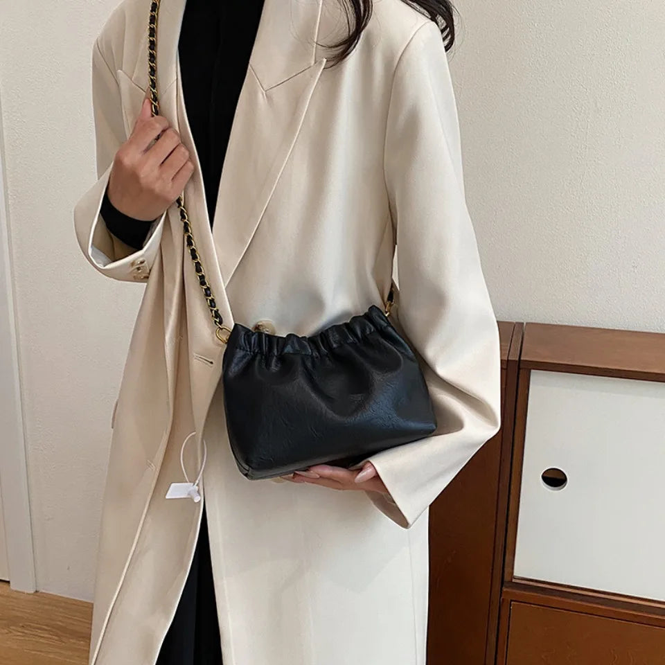 Women's chain shoulder bag PU leather crossbody bag handbag - SalmanStore 