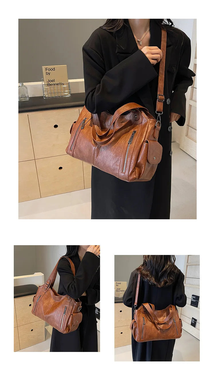 Soft Interior Shoulder Bag 2026 - High Quality Contrasting Color PU Handbag for Wome - JStorehub 