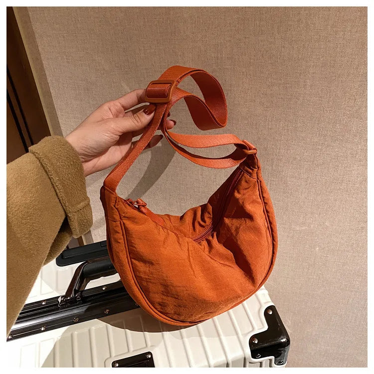 Casual Nylon Hobo Crossbody Bag for Women - Large Capacity Designer Shoulder