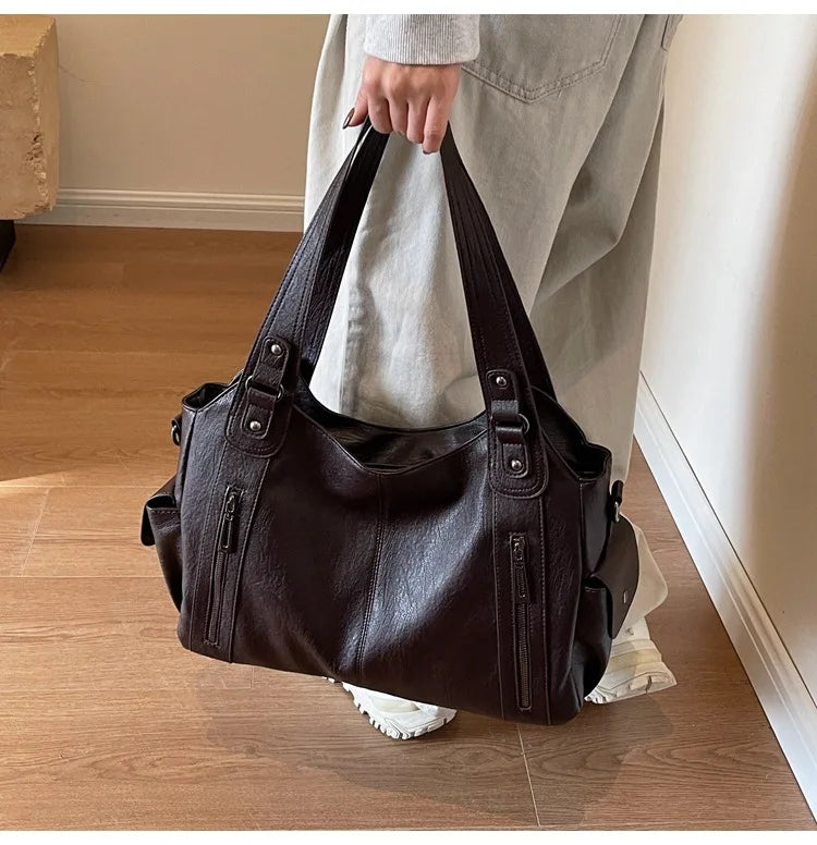 Soft Interior Shoulder Bag 2026 - High Quality Contrasting Color PU Handbag for Wome - JStorehub 