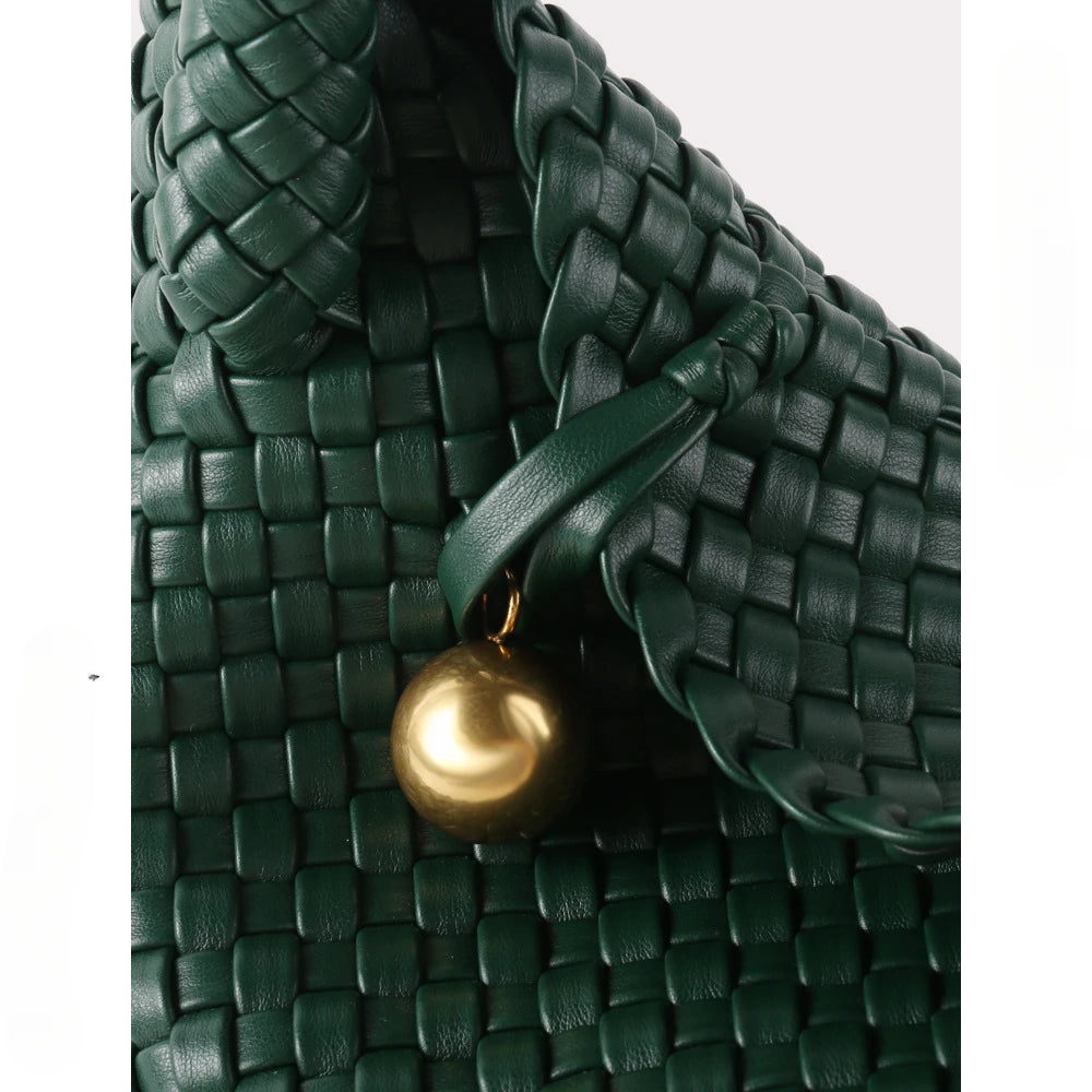 Woven Bag Women PU Leather Single Shoulder Bag - SalmanStore 