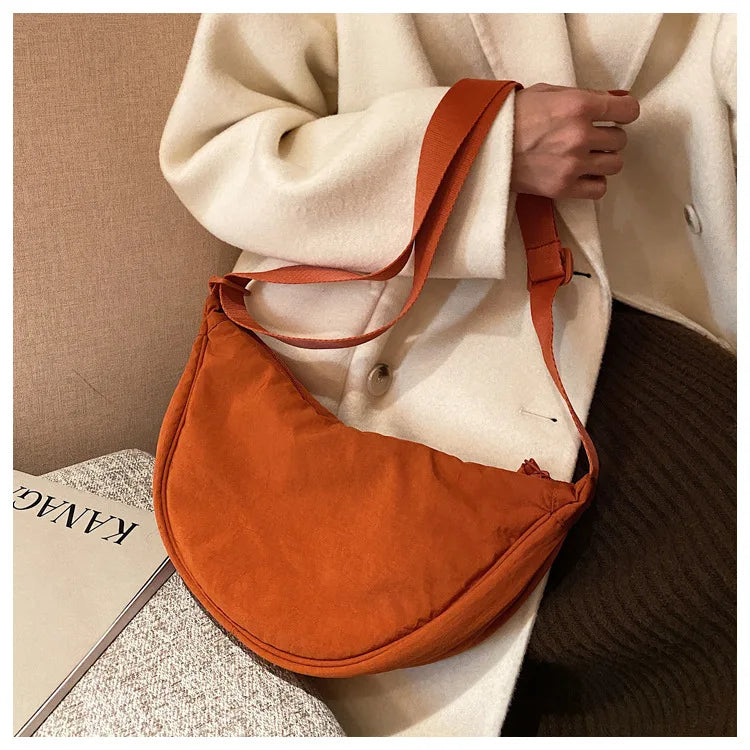 Casual Nylon Hobo Crossbody Bag for Women - Large Capacity Designer Shoulder