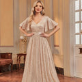 Elegant Retro Flared Sleeve Mesh Evening Gown for Women - JStorehub 