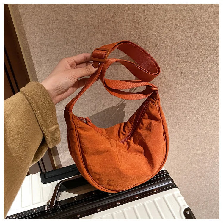 Casual Nylon Hobo Crossbody Bag for Women - Large Capacity Designer Shoulder