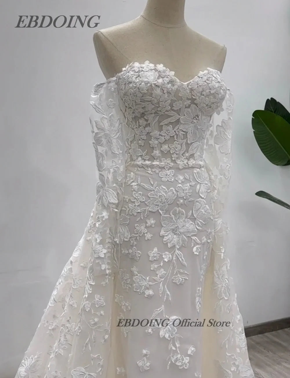2-in-1 Mermaid Wedding Dress - Sweetheart Neckline Customized Bridal Gown - JStorehub 